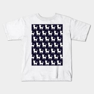 Chihuahua silhouette print (large) navy blue Kids T-Shirt